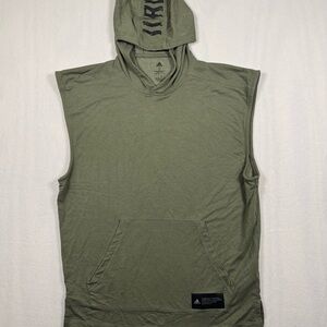 adidas Men's Olive Green Sleeveless Hoodie
